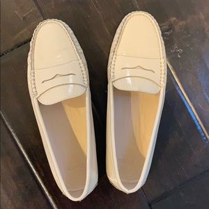 Maryam Nasir Zadeh cream patent leather loafers